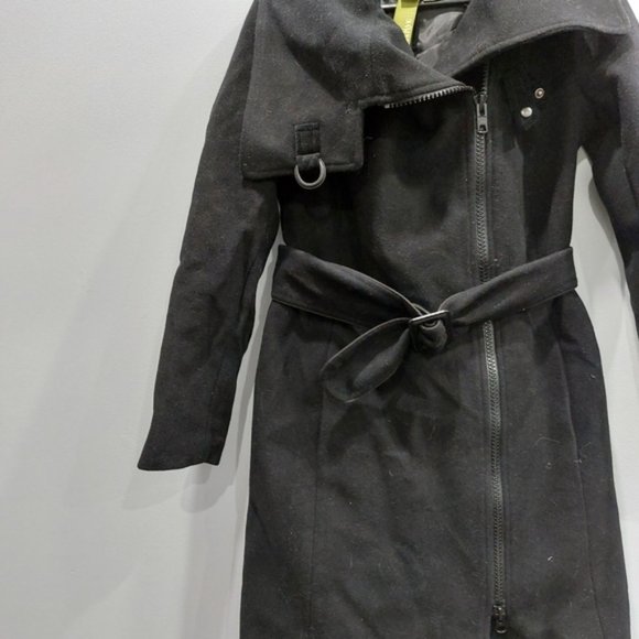 Soia & Kyo Black Belted Full Zip Wool Jacket Medium - Picture 3 of 9